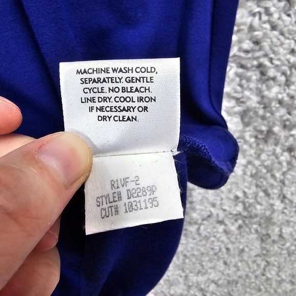 Eileen Fisher Dress Womens Small Petite Blue Dolman Sleeve Shift Knit Minimalist - Picture 7 of 12